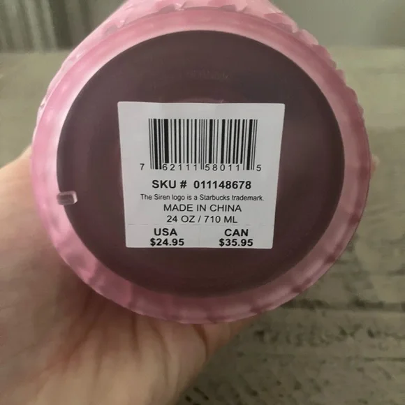 Starbucks Pink Tumbler with Textured Design - Picture 3 of 4